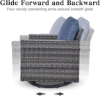 Belord 6 Piece Outdoor Furniture Patio Wicker Sofa Set, Oversize Outdoor Swivel - Image 6