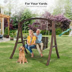 VINGLI Upgraded Patio Wooden Porch Swing - Image 7