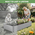 2 Pack Tall 8x3FT Raised Beds for Gardening, Corrugated Galvanized Steel Raised - Image 7