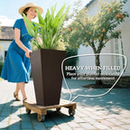 Outsunny Tall Planters for Outdoor Plants Set of 3, 28 in Taper Planters - Image 4