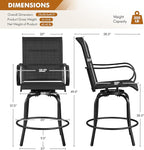Yaheetech 4 Piece Patio Swivel Bar Stools, Texteline Outdoor Chairs - Image 3