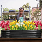 Raised Garden Bed Galvanized Planter Box Outdoor, Rot-Resistant Metal Garden - Image 7