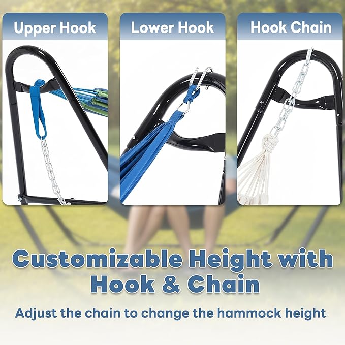 DUMOS Universal Double Hammock Stand Only, Heavy Duty Hammock Stands - Image 3