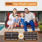 Upgraded Wicker Hanging Porch Swing Heavy Duty 900 LBS 3-Seat Outdoor Patio - Image 2