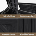 Devoko 120 Gallon Deck Box Resin Outdoor Storage Box Waterproof - Image 7