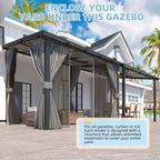 AECOJOY 10' X 8' Gazebo for Patio, Small Wall-Mounted Lean to Gazebo Pergola - Image 3