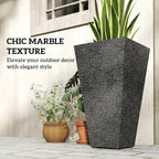 Outsunny 28 Inch Tall Planters for Outdoor Plants, Stackable Tapered Large - Image 5