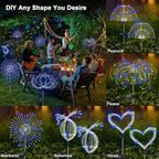 Solar Garden Lights Outdoor, 6 Pack 120 LED Twinkling Firework Lights Decorative - Image 4