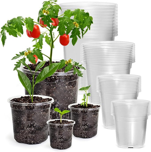 36 Packs 7/5/4/3.5 Inch Reinforced Clear Nursery Pots by Bluepro