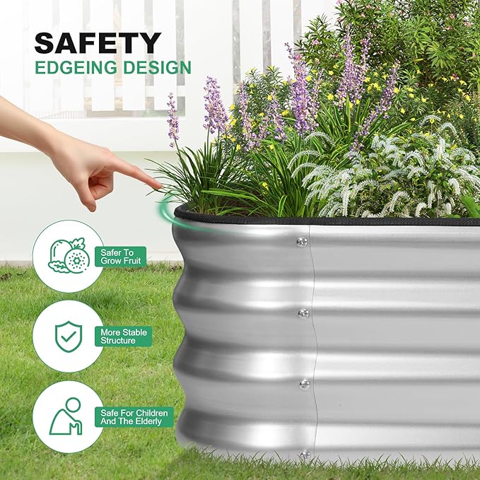 1MORE Raised Garden Bed -8X2X1 Galvanized Planter Box - Image 5