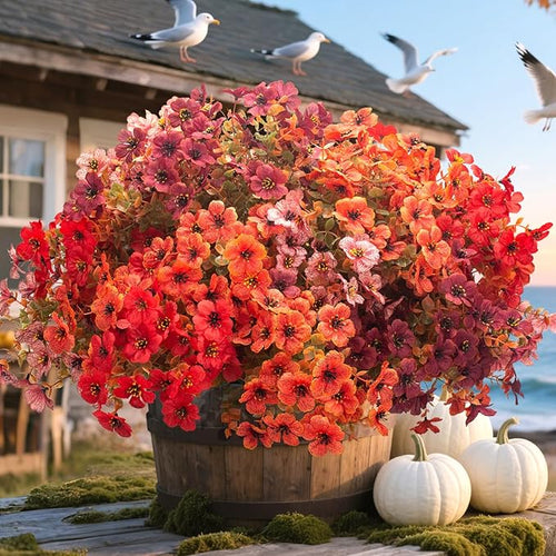 20 Bundles UV Resistant Artificial Fall Flowers by Grunyia