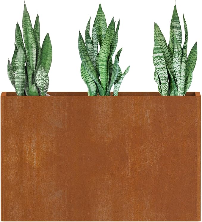 Cor Ten Steel Planters – 32x12x24H Inch Rectangular Planter Box | by Ganeekiron