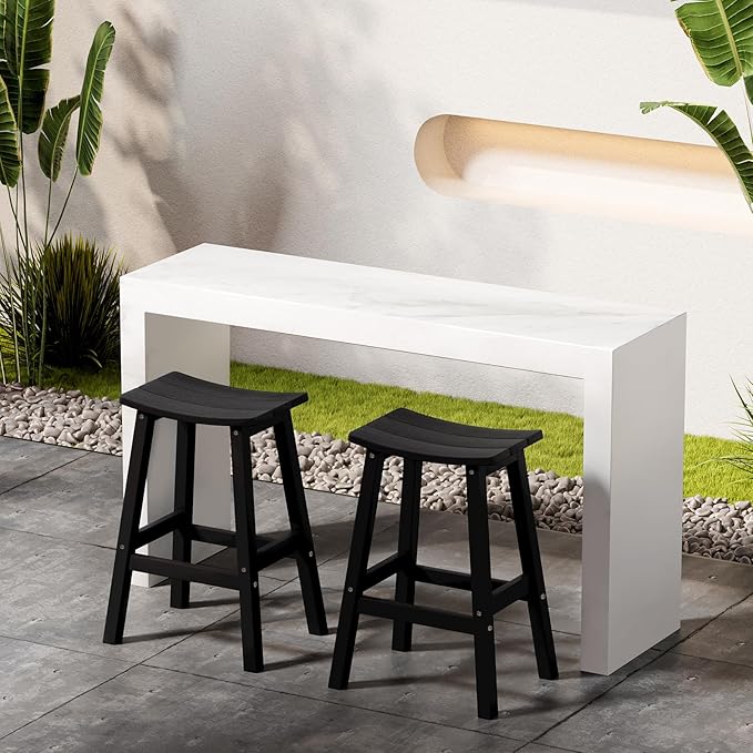 Stoog All-Weather Bar Stools Set of 4, Low Maintenance, - Image 2