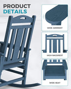 Ciokea Oversized Outdoor Rocking Chair, 380lbs Heavy-Duty Large Patio Rocker - Image 5