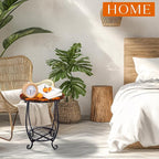 Outdoor Side Table Round Small Mosaic Patio Accent Indoor End Plant Coffee Tea - Image 4