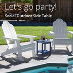 LUE BONA Adirondack Outdoor Side Table, 2-Tier Navy HDPS Patio End Table - Image 4