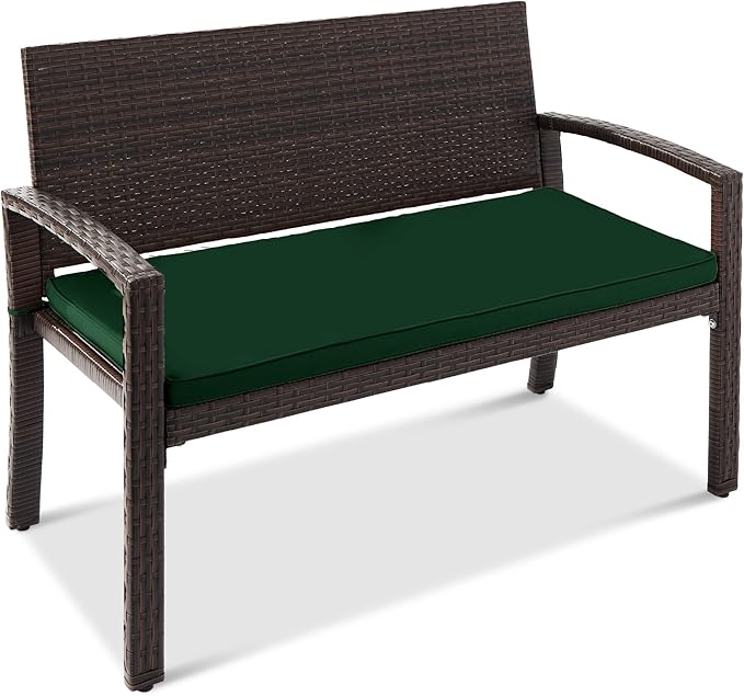 Best Choice Products Outdoor Bench 2-Person Wicker Garden Patio Benches Seating by BestChoiceProducts