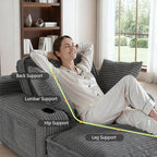 67" Oversized Chaise Lounge Chair Indoor, Soft Boneless Cloud Couch - Image 5