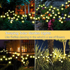 Solar Garden Lights Outdoor, 2 Pack 20 LED Solar Firefly Lights Waterproof - Image 5