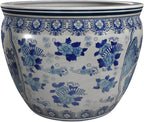 Red Lantern 14" Ladies Blue & White Porcelain Fishbowl - Image 6