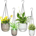 Maxcheck 4 Pcs Self Watering Hanging Planters Indoor Gift 6.5'' 4.5'' Hanging by Maxcheck