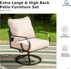 MFSTUDIO 7 Seats Large Metal Patio Conversation Sets, 5 Pieces Outdoor - Image 7