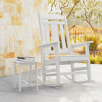LUE BONA Outdoor Rocking Chairs Set, HDPS Poly Porch Rockers - Image 5