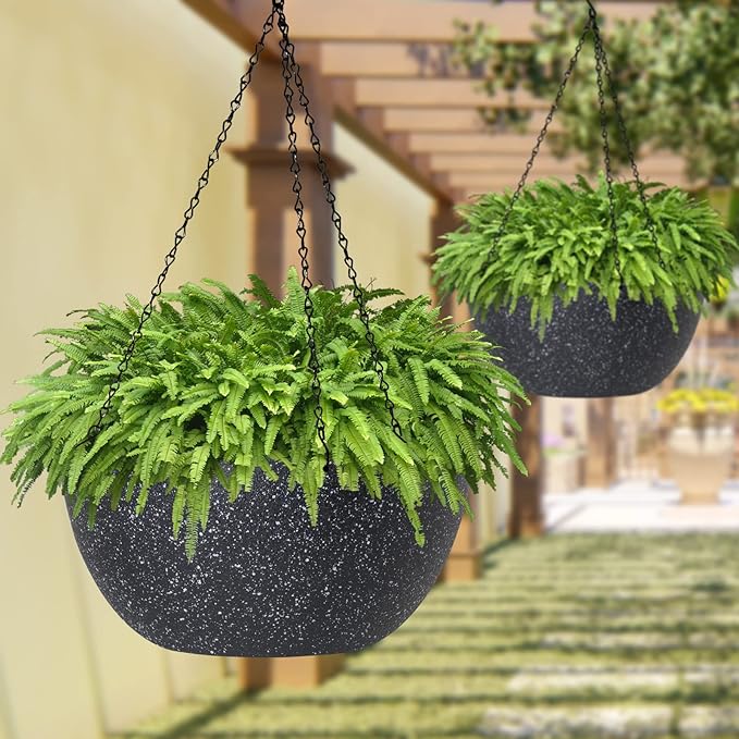 WOUSIWER 13 inch 2Pack Large Hanging Planters - Image 3
