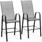 VINGLI Set of 2 Stackable Outdoor Bar Stools – Sling Chairs by VINGLI