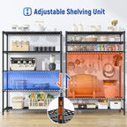 5 Tier Storage Shelves 71"H Wire Shelving Adjustable Metal Shelving, 1000LBS - Image 7