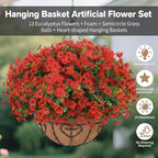 Artificial Hanging Flower for Outdoors, Fake Hanging Basket for Outside - Image 3