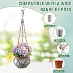 2 Pack Macrame Plant Hanger, Handmade Glass Bead Plant Hanger Colorful - Image 5