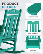 Ciokea Oversized Outdoor Rocking Chairs Set of 4, 380lbs Heavy-Duty Large Patio - Image 4