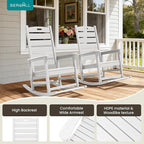 SERWALL Outdoor Rocking Chair Set of 4, Oversized HDPE Patio Rocking Chair - Image 7