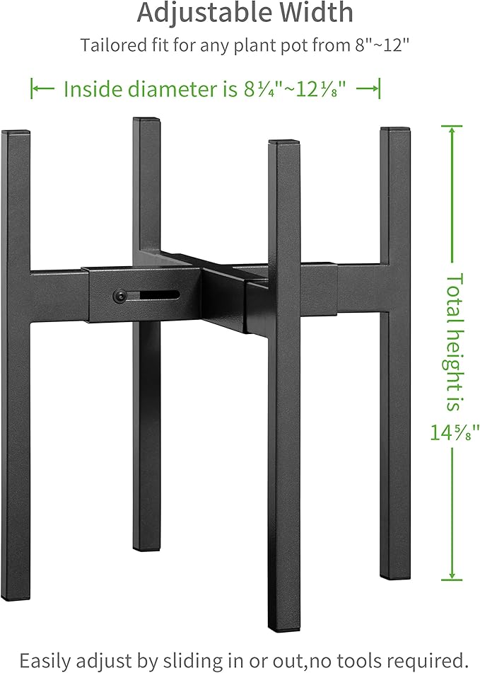 FaithLand Plant Stand, Adjustable Size Fits 8 9 10 11 12 Inches Plant Pot - Image 2