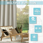 RYB HOME Outdoor Curtains for Patio Waterproof Block Sunlight Thermal Insulated - Image 4