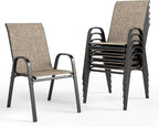 PHI VILLA Patio Chairs Set of 6, Outdoor Stackable Dining Chairs by PHIVILLAThepioneerofcomfortablehouseholdsupplies