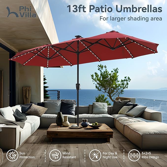 PHI VILLA 13ft Patio Umbrella - Image 4