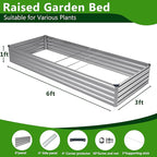 2PCS 6x3x1ft Galvanized Raised Garden Bed Kit, Galvanized Planter Raised Garden - Image 3