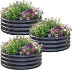 AHEONLAR 3Pack 2x2x1 ft Round Galvanized Raised Garden Bed Kit Round Metal by AHEONLAR