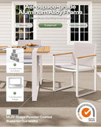 Outdoor Dining Chairs Set of 2, Aluminum Patio Dining Chiars - Image 2