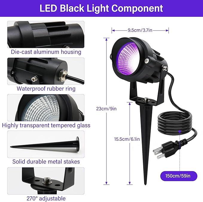12W Black Lights for Glow Party - Image 9