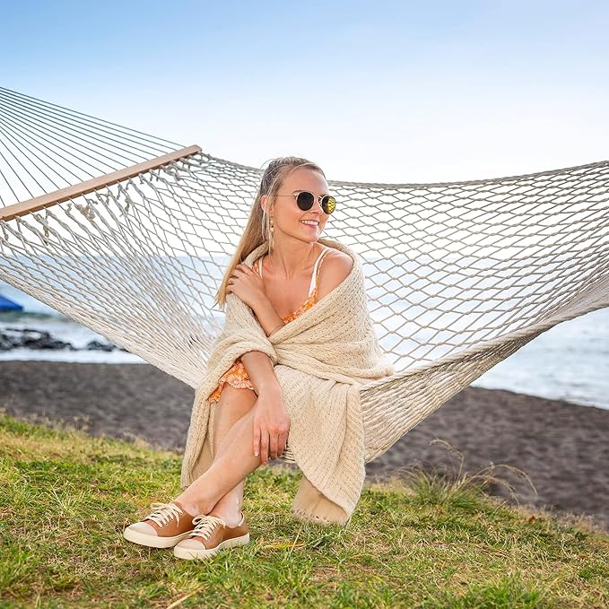 SUNCREAT Hammocks Traditional Rope Double Hammock - Image 6