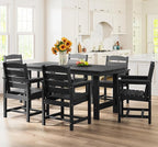 SERWALL 7-Piece Patio Dining Table Sets, Outdoor HDPE Dining Furniture Set - Image 7