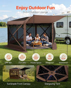 VEVOR Pop up Gazebo Screen Tent, 12 x 12 ft Large 6-Sided Camping Canopy Tent - Image 3
