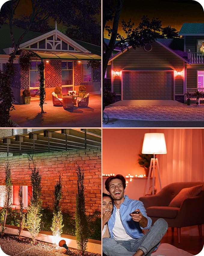 EDISHINE PAR38 Orange LED Flood Light Bulbs Outdoor, Dimmable LED Light Bulb - Image 7