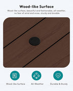 SERWALL HDPE Patio Coffee Table, Rectangle Outdoor Coffee Table, All-Weather - Image 4