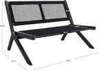 SAFAVIEH Outdoor Collection Kobina Black Acacia Wood/Black Rope Foldable Bench - Image 3