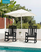 Ciokea Oversized Outdoor Rocking Chairs Set of 3, 380lbs Heavy-Duty Large Patio - Image 2