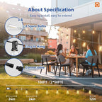 addlon 100FT LED Outdoor String Lights - Image 5